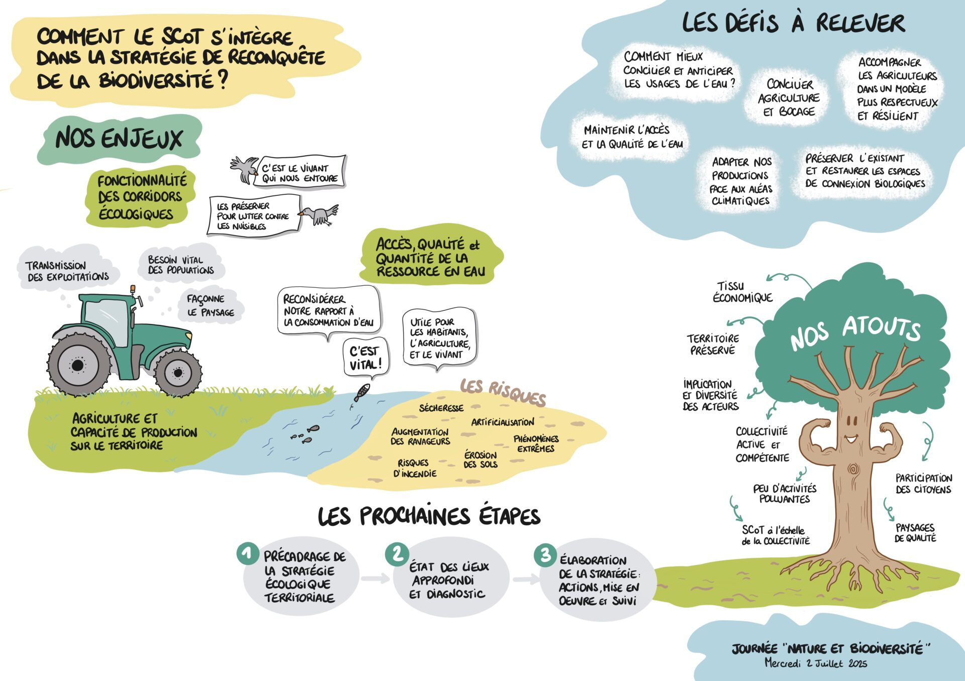Illustration Fresque Nature et Biodiversité Coëvrons - Nathalie Bernard